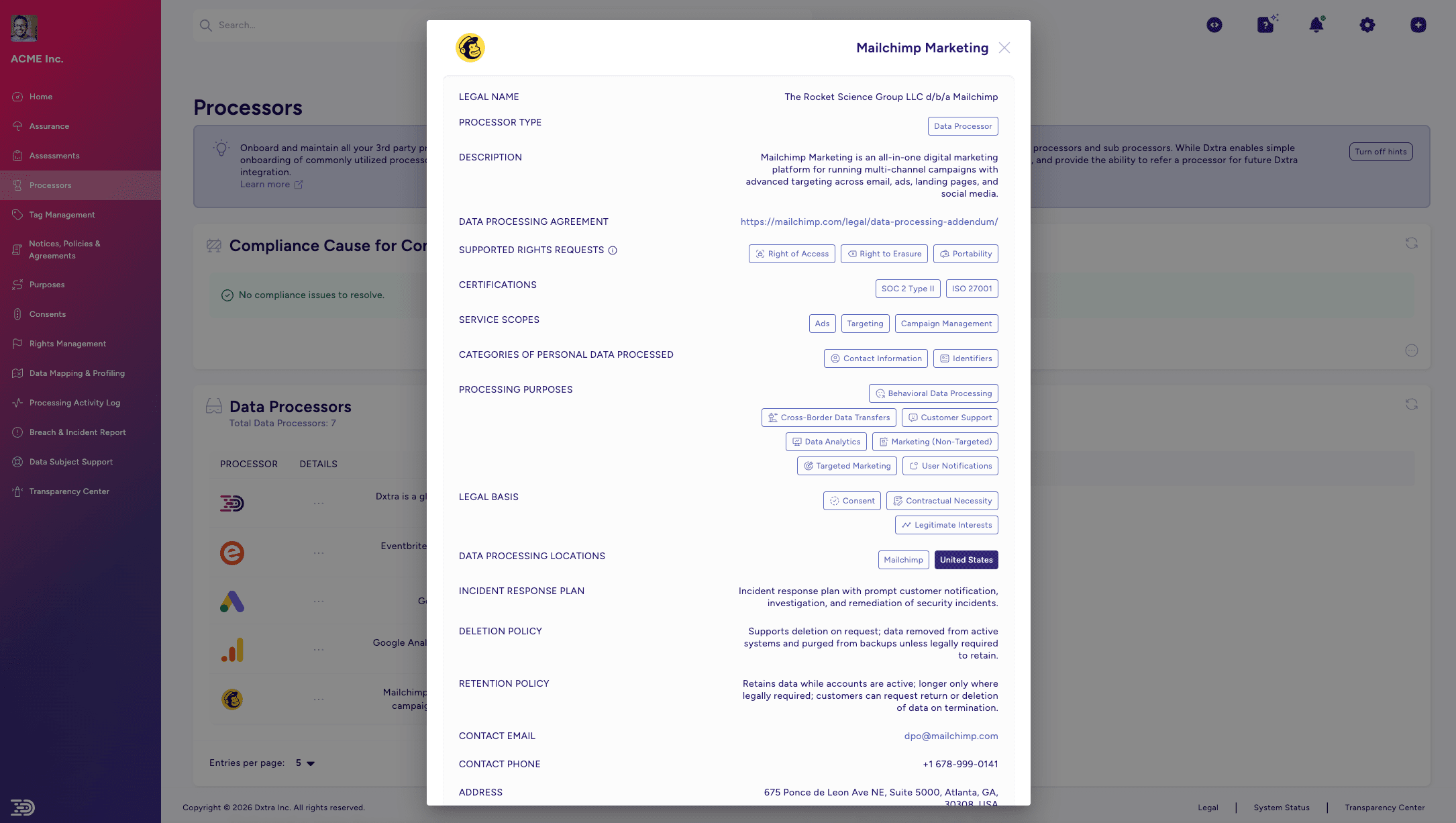 Data Processor Management
