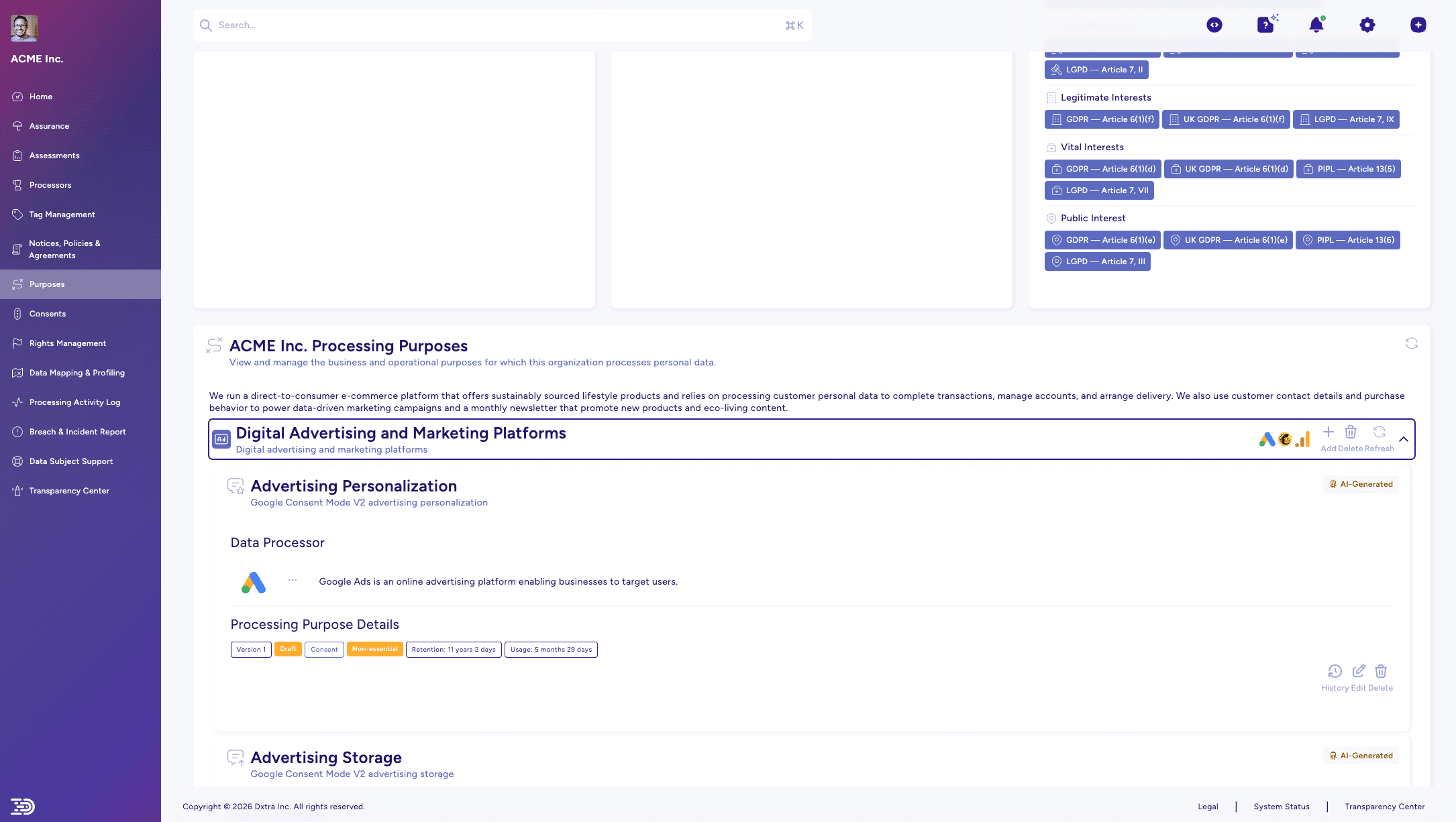 Data Minimization & Purpose Limitation